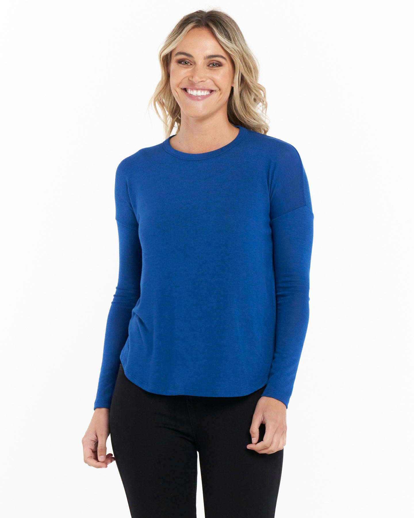 Women Blue Textured Long Sleeves Shirt