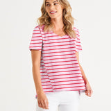 Luella Tee - Cherry Blossom Stripe