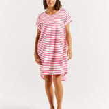 Maxine T-Shirt Dress - Cherry Blossom Stripe