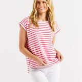 Michaela Top - Cherry Blossom Stripe