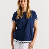 Sunny Tee - Navy/White Ric Rac