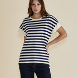 Willa Tee - Navy/Cream Stripe