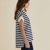 Willa Tee - Navy/Cream Stripe