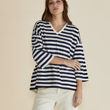 Raven Top - Navy/Cream Stripe