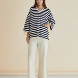 Raven Top - Navy/Cream Stripe