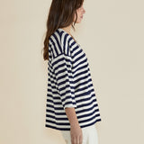 Raven Top - Navy/Cream Stripe