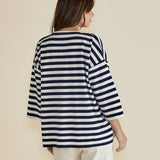 Raven Top - Navy/Cream Stripe