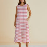 Sabrina Maxi Dress - Red Stripe