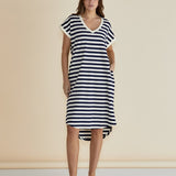 Jolene T-Shirt Dress - Navy/Cream Stripe