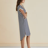 Jolene T-Shirt Dress - Navy/Cream Stripe