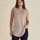 Keira Tank - Beige Stripe