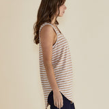 Keira Tank - Beige Stripe