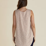 Keira Tank - Beige Stripe