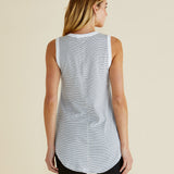 Keira Tank - White / Black Stripe