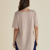 Ariana Tee - Beige Stripe