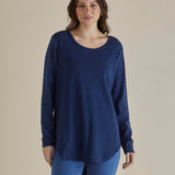 Megan Long Sleeve Top - Blue Stripe