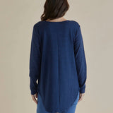 Megan Long Sleeve Top - Blue Stripe