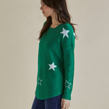 Sophie Knit Jumper - Green Stars