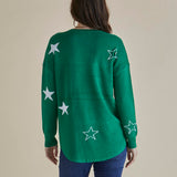 Sophie Knit Jumper - Green Stars