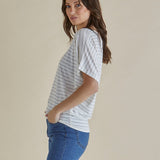 Maui Tee - White Lurex Stripe