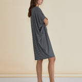 Maui Dress - Charcoal Stripe