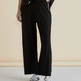 Evelyn Wide Leg Jogger - Black