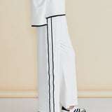 Evelyn Wide Leg Jogger - White