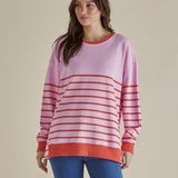 Easy Crew Sweat - Pink/Orange Stripe