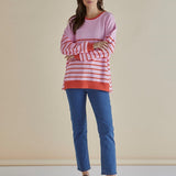 Easy Crew Sweat - Pink/Orange Stripe