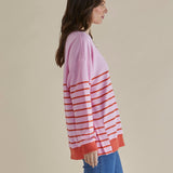 Easy Crew Sweat - Pink/Orange Stripe