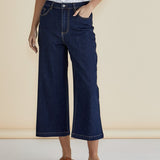 Bella Relaxed Crop Jeans - Deep Indigo Rinse