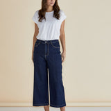 Bella Relaxed Crop Jeans - Deep Indigo Rinse