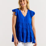 Danica Frill Top - Cobalt Blue