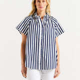 Caspian Blouse - Blue/White Stripe