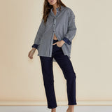 Claire Classic Shirt - Navy Stripe