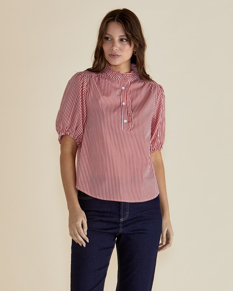 Avery Blouse - Red Stripe