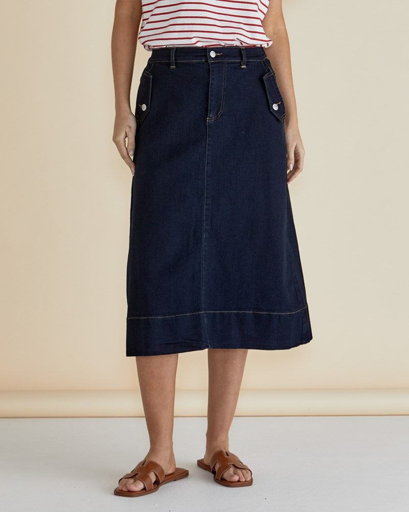 Astra Denim Skirt - Ink