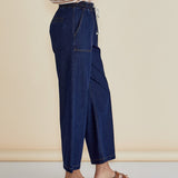 Drapey Denim Jogger - Sapphire