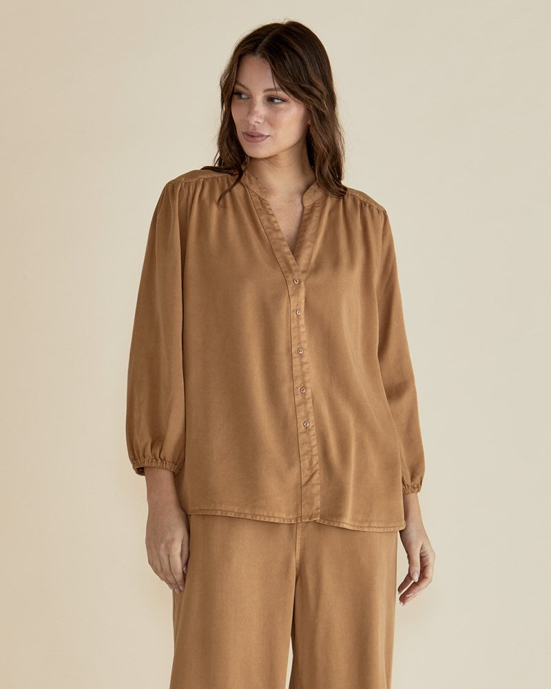 London Lyocell Blouse - Tan