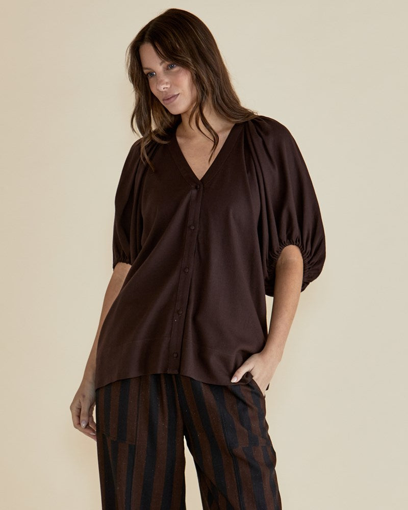 Asher Blouse - Chocolate