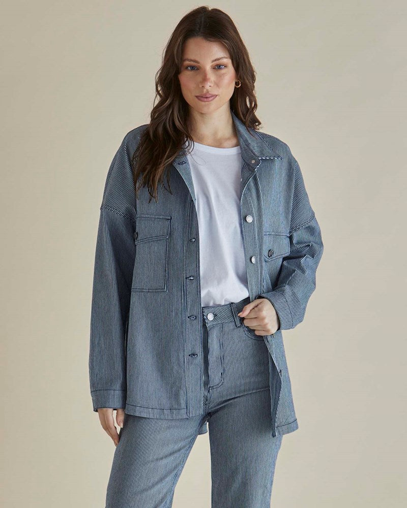 Cherry Denim Shirt - Pinstripe