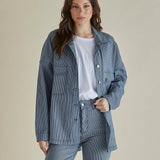 Cherry Denim Shirt - Pinstripe