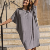 Maui Dress - Charcoal Stripe