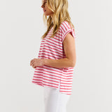 Michaela Top - Cherry Blossom Stripe