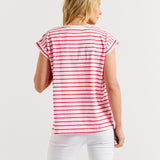 Michaela Top - Cherry Blossom Stripe