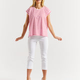 Michaela Top - Cherry Blossom Stripe