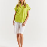 Flores Blouse - Lime Green