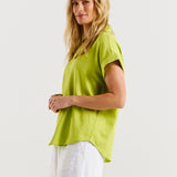 Flores Blouse - Lime Green