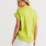 Flores Blouse - Lime Green