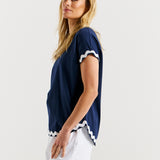 Sunny Tee - Navy/White Ric Rac